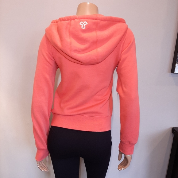 TNA Aritzia Full Zip Hoodie Sweatshirt Sweater Orange Embroidered Logo Fleece - Picture 9 of 14